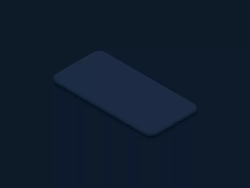 iPhone X Isometric Mockup Free Clay