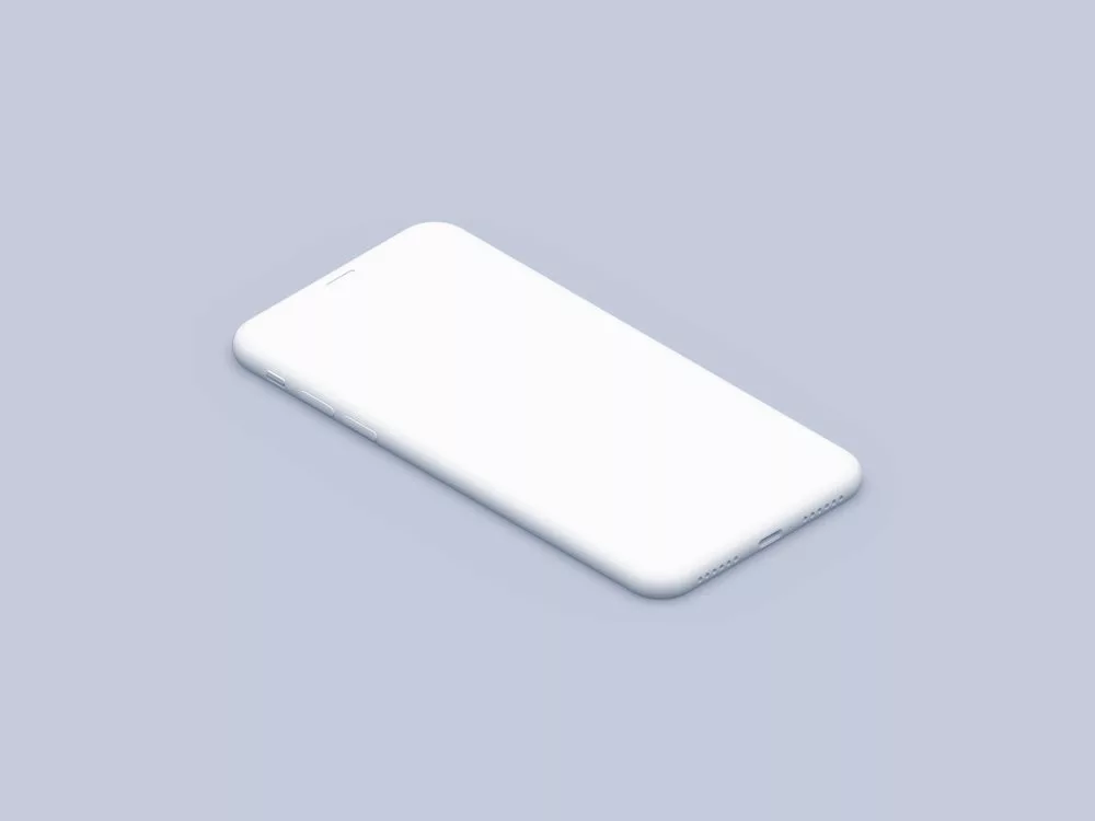 iPhone X Isometric Mockup Free Clay
