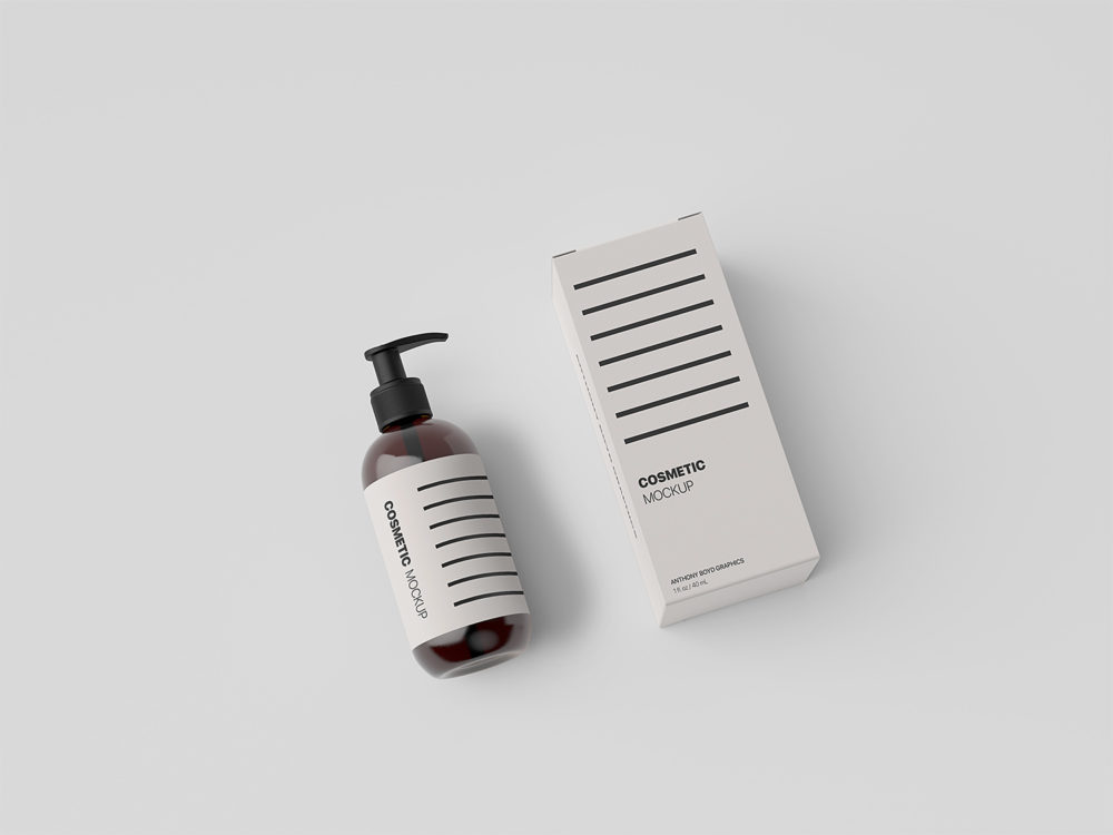 Cosmetic Bottle Packaging Mockup Free