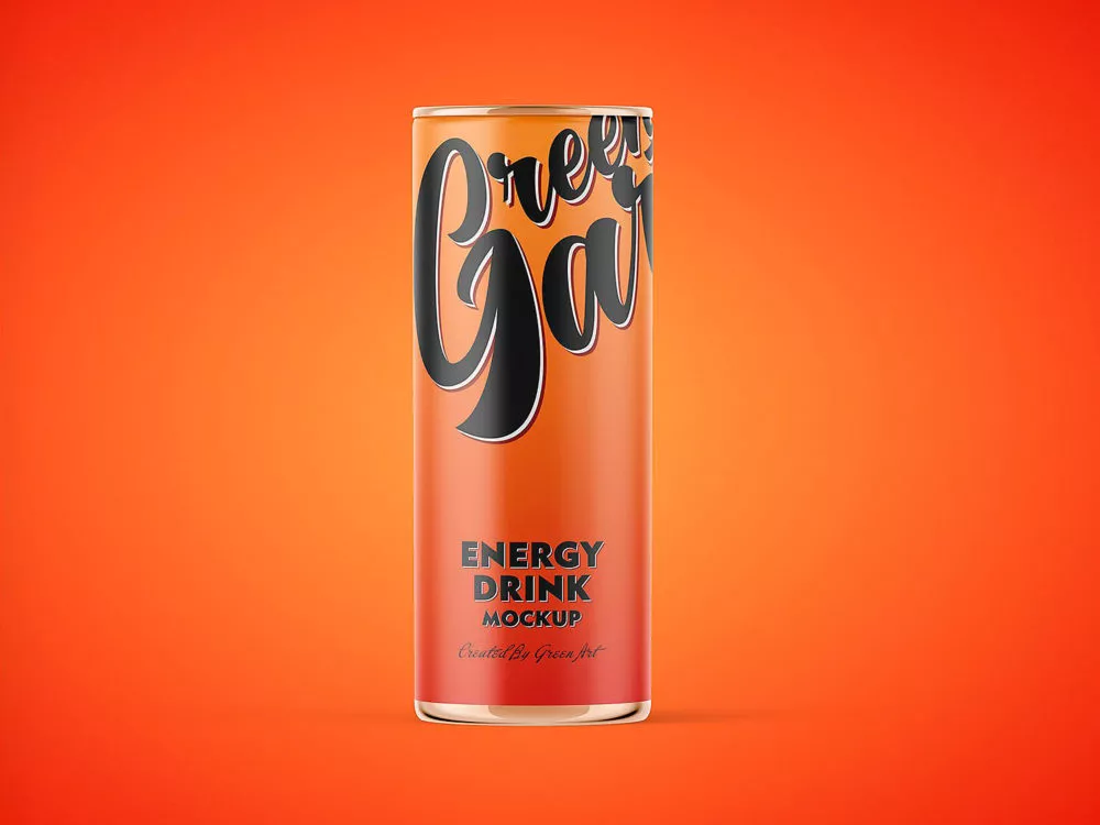 Energy Drink Can Mockup Free