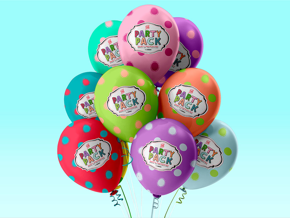 Free Balloons Mockup PSD