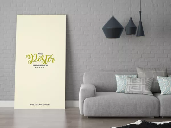 Poster in Living Room Mockup