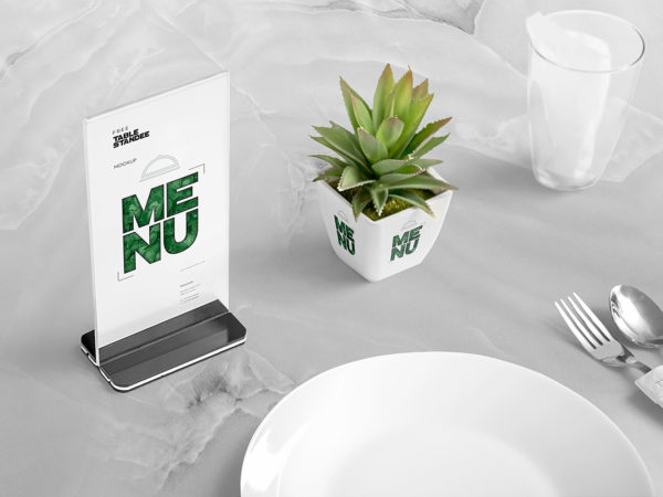 Free Table Menu Mockup Scene