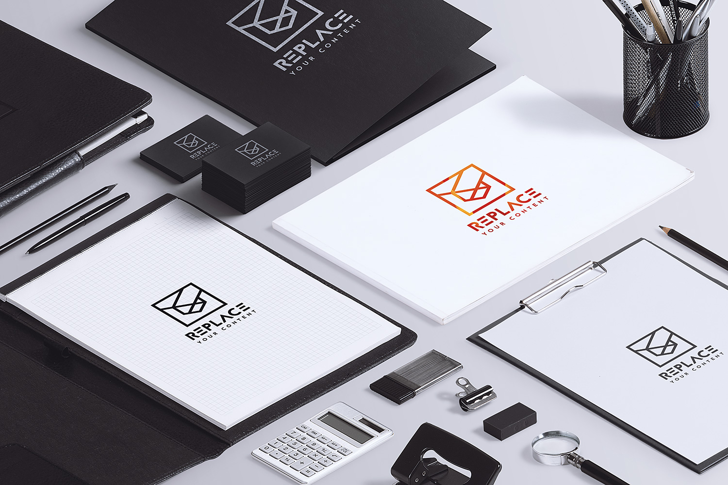 Download Isometric Stationery Mockup Free Free Mockup