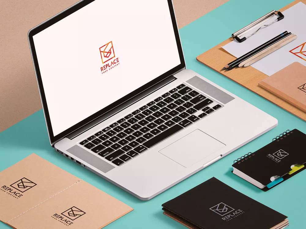 Isometric stationery mockup free