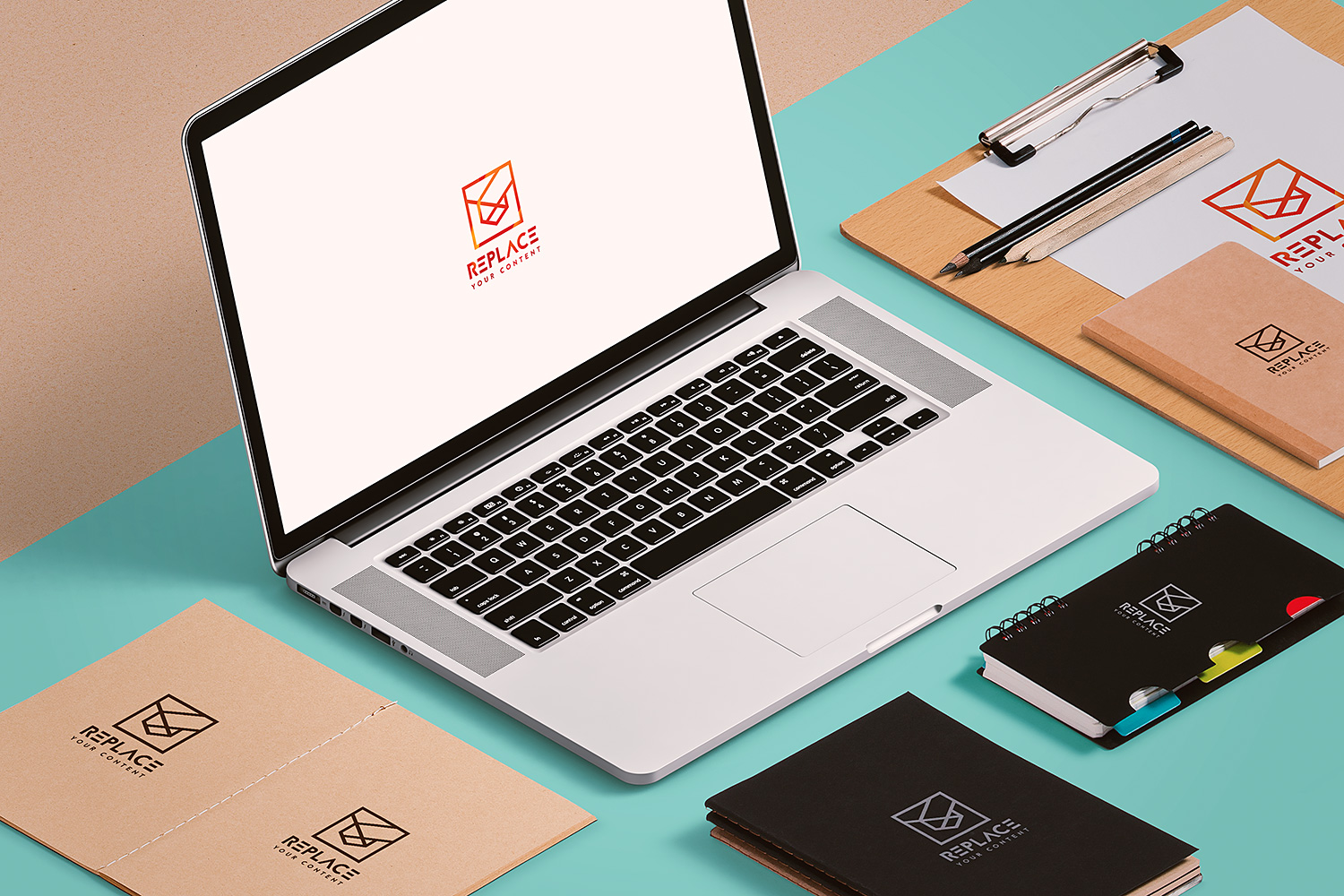 Download Isometric Stationery Mockup Free Free Mockup