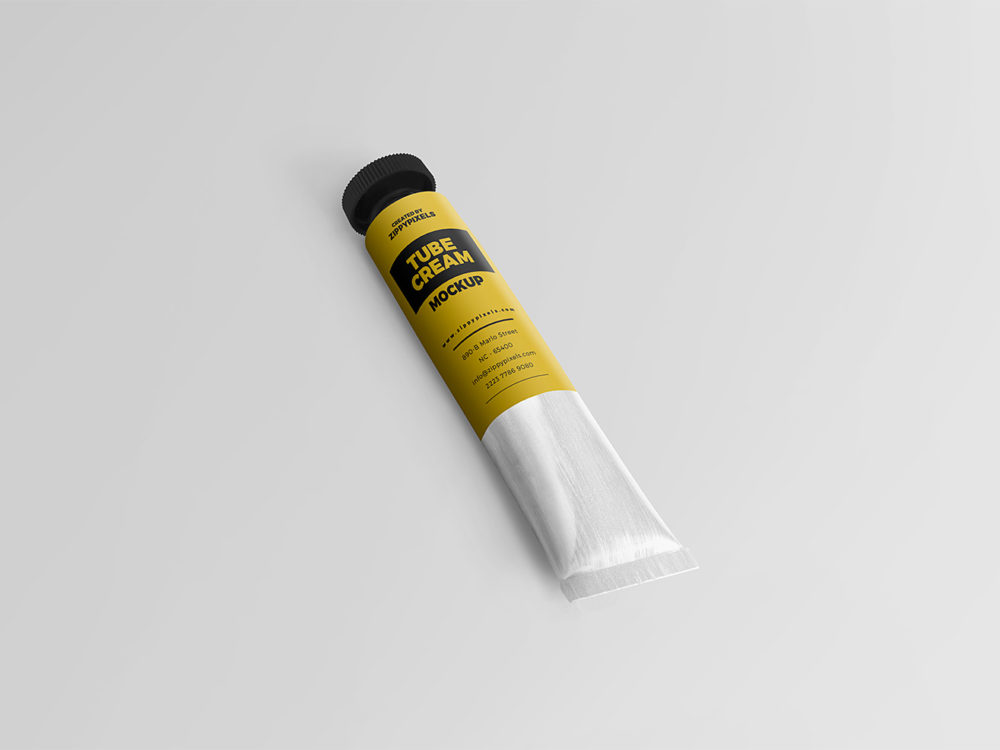 Metal Cream Tube Mockup Free