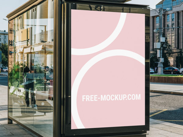 Outdoor Advertisement Bus Stop Mockup