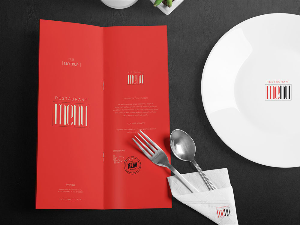 Restaurant Menu Free Mockup