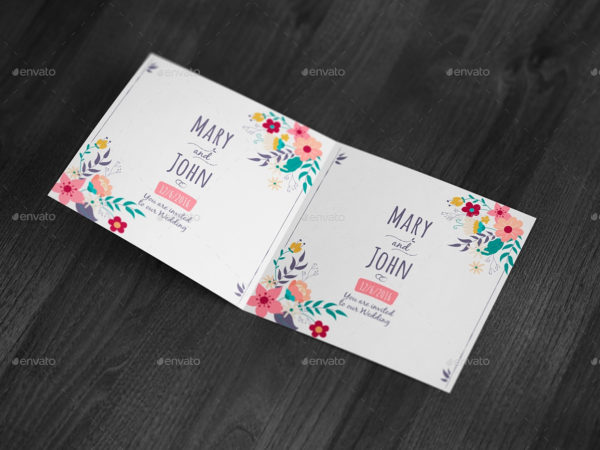 Square invitation and greeting card mockup