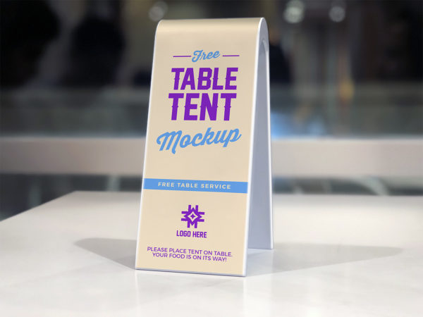 2-Sided Plastic Table Tent Mockup