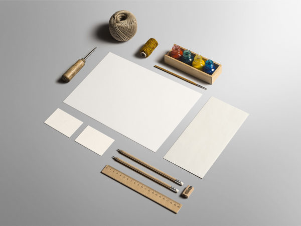 Art craft stationery branding mockup