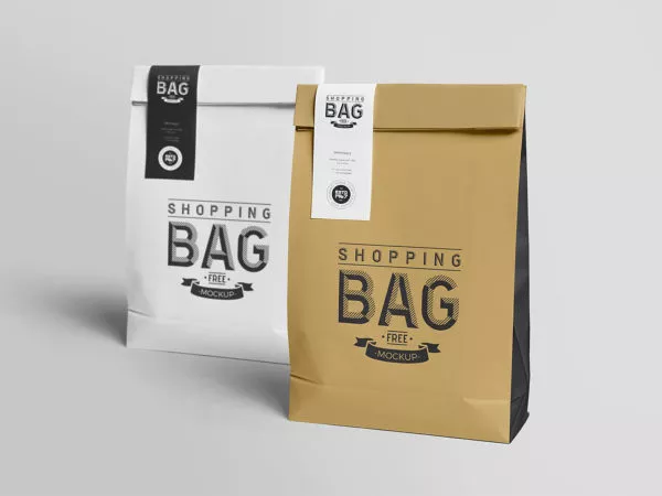 Food Paper Bag Mockup for Delivery