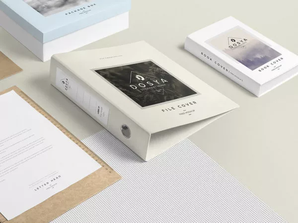 Box File Mockup Free Scene