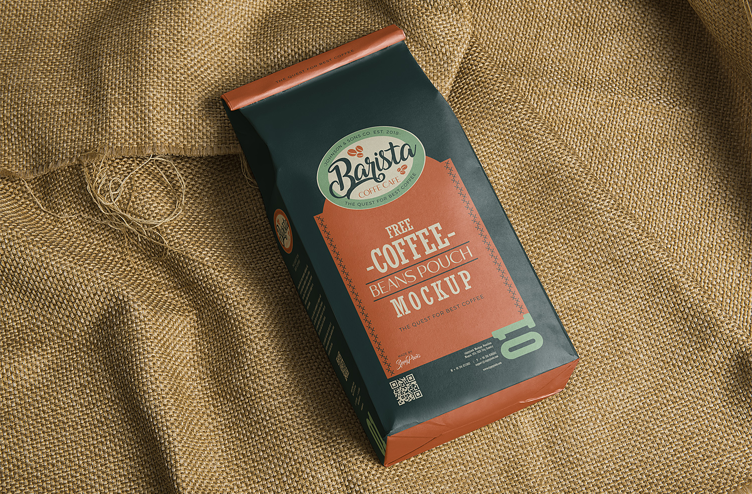 Classic Coffee Bag Mockup | Free Mockup