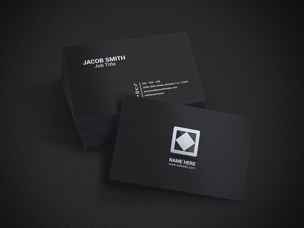 Download Dark Business Card Mockup Free Mockup