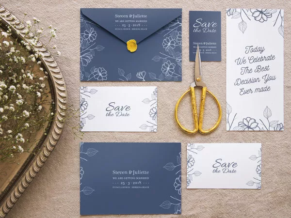 Elegant Wedding Stationery Mockup