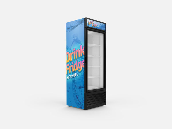 Free Drink Fridge Refrigerator Mockups