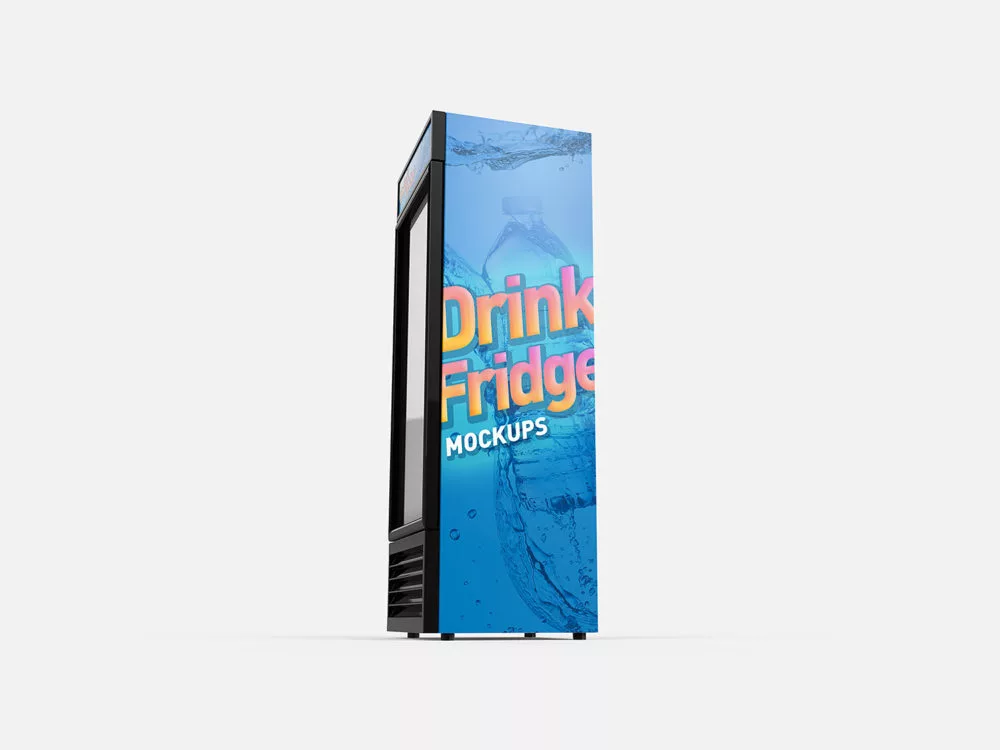 Free Drink Fridge Refrigerator Mockups