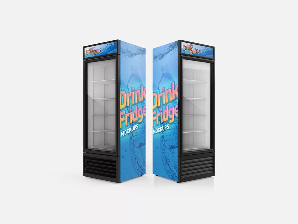 Free Drink Fridge Refrigerator Mockups
