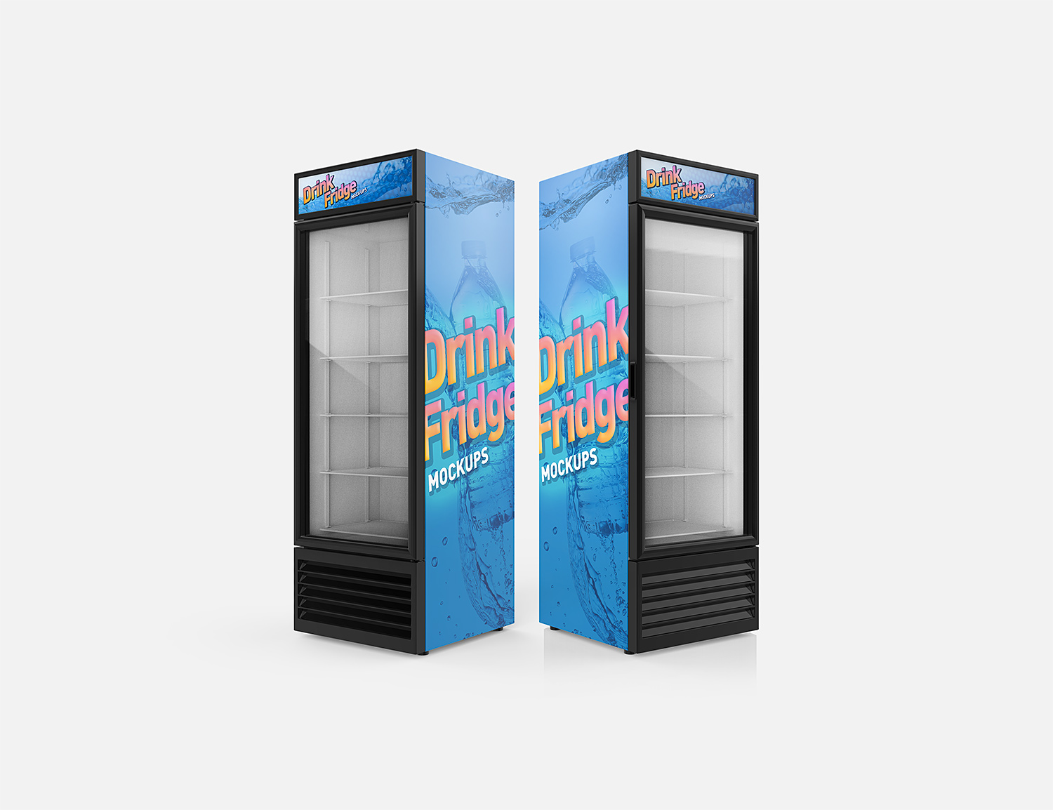 Download Free Drink Fridge Refrigerator Mockups | Free Mockup