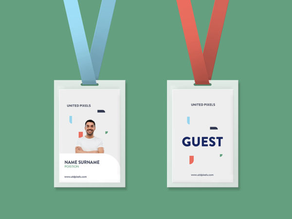 Free ID Card Holder Mockup