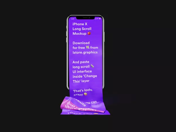 Long Scroll iPhone X Mockup Presentation