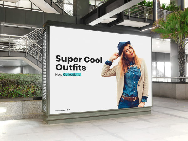 Free Mall Indoor Billboard Mockup