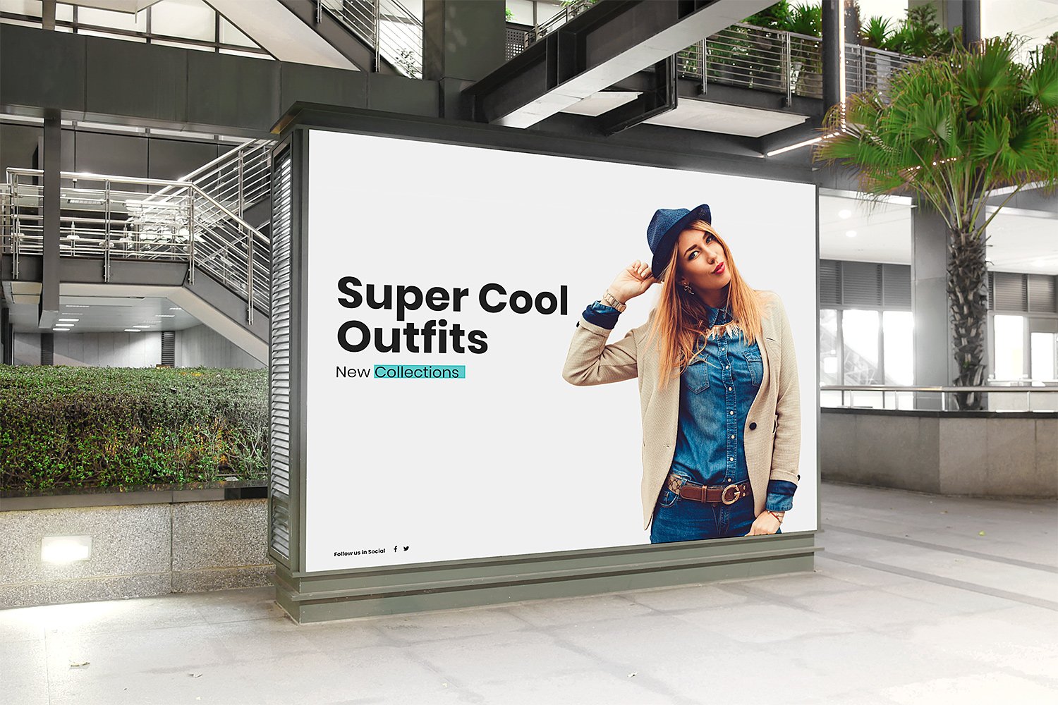 Download Free Mall Indoor Billboard Mockup | Free Mockup