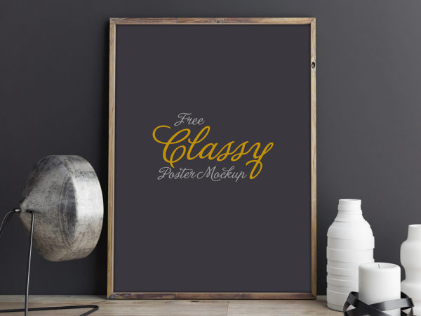 Dark Poster Frame Mockup Free