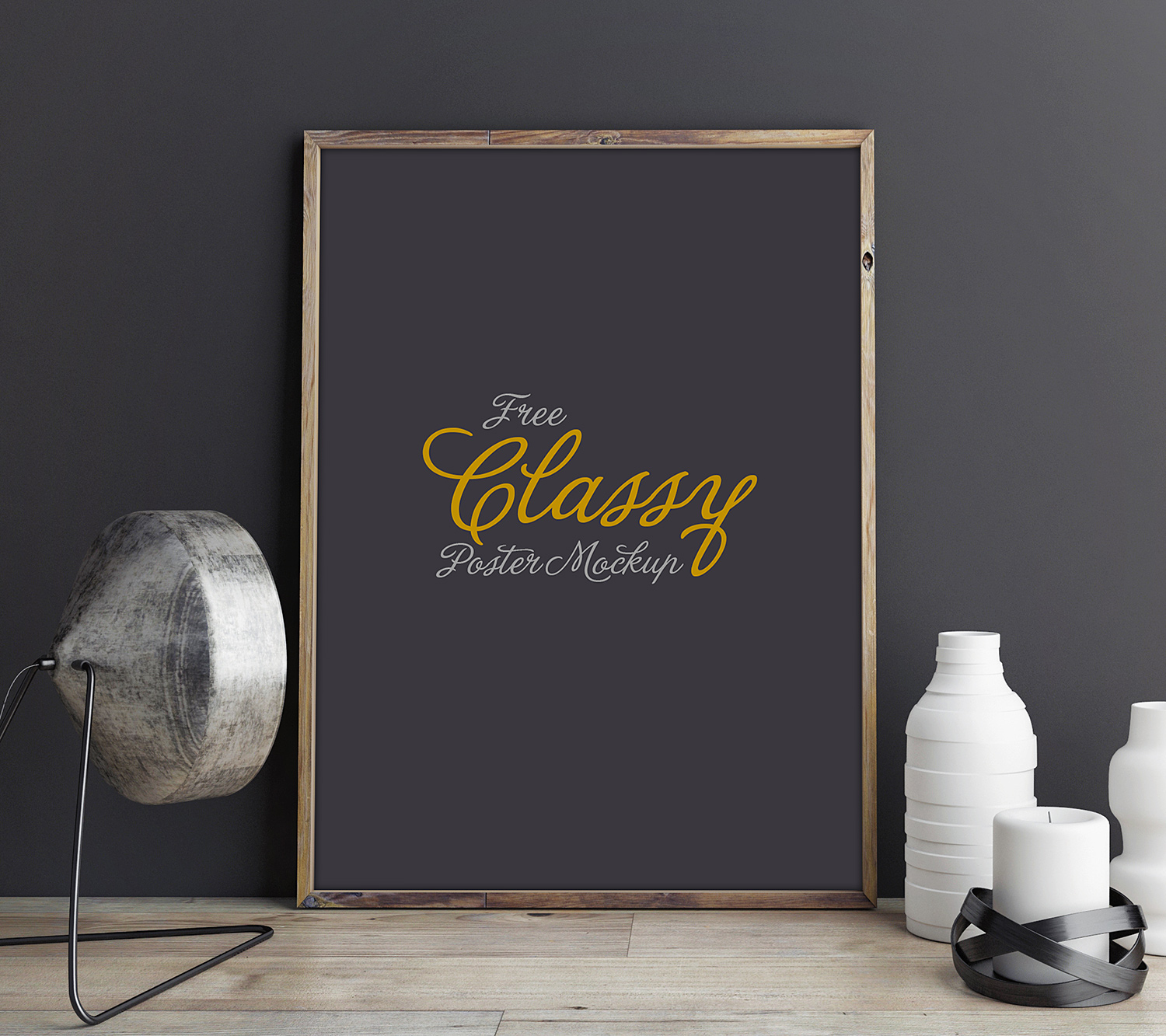 Download Dark Poster Frame Mockup Free Free Mockup