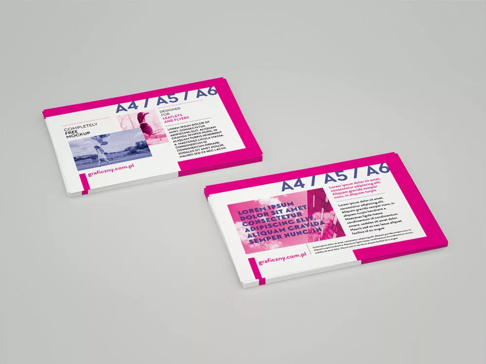 Horizontal Leaflet Mockup Set
