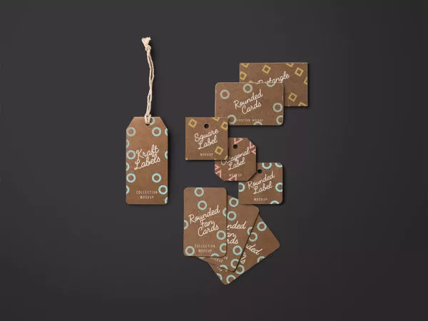 Kraft Label Cards Mockup