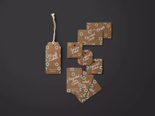 Kraft Label Cards Mockup