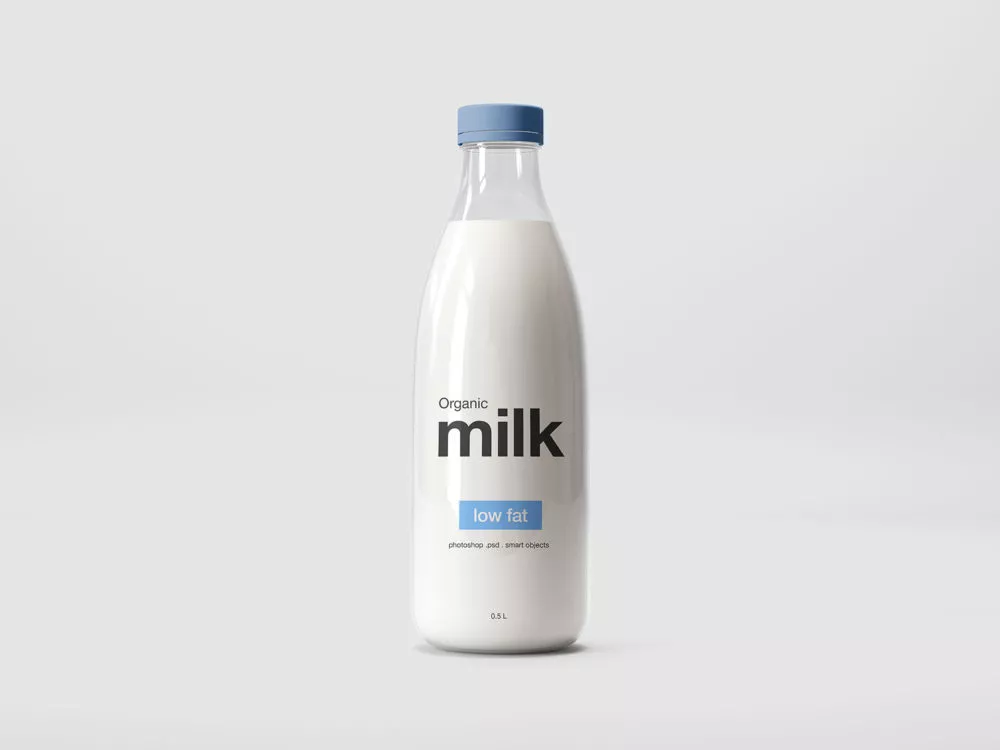 Milk Plastic Bottle Mockup