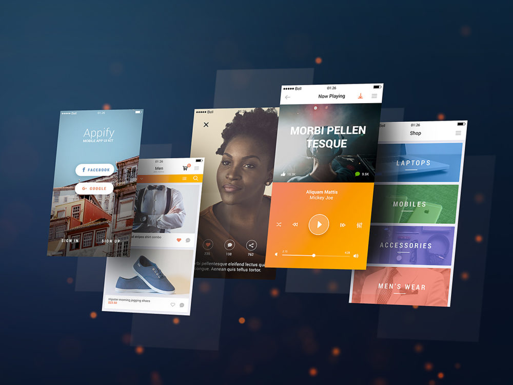 Mobile App Screens Mockup