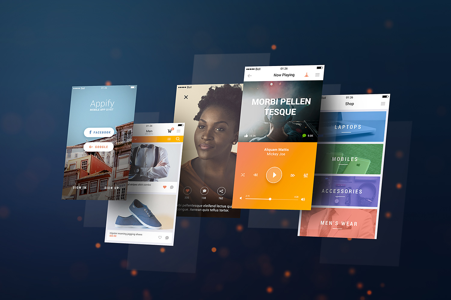 Mobile App Screens Mockup | Free Mockup