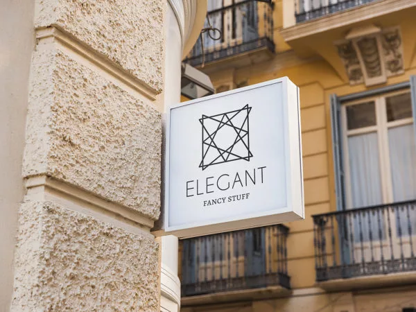 Mockup White Shop Sign