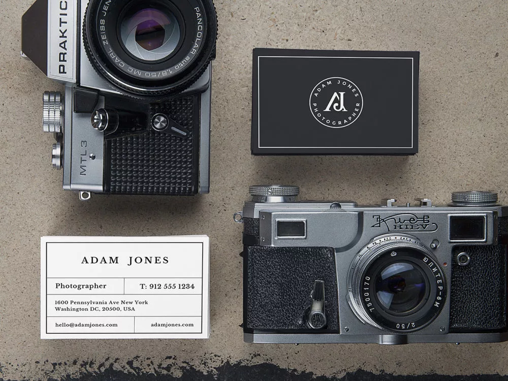 Photographer's Business Card Mockup Free