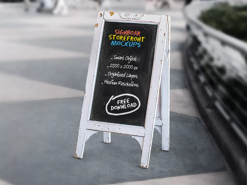 Signboard Chalkboard Mockups