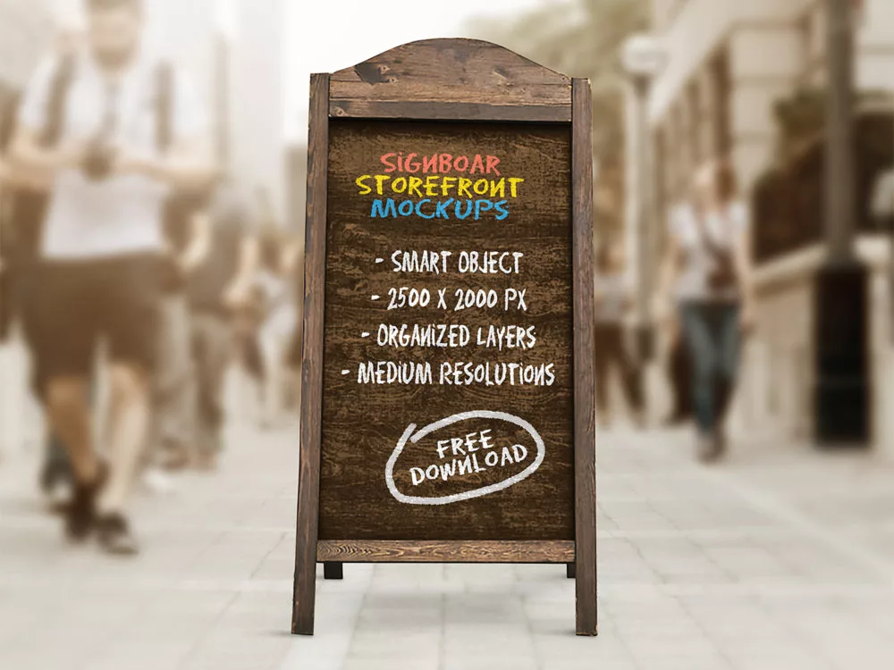 Signboard Chalkboard Mockups