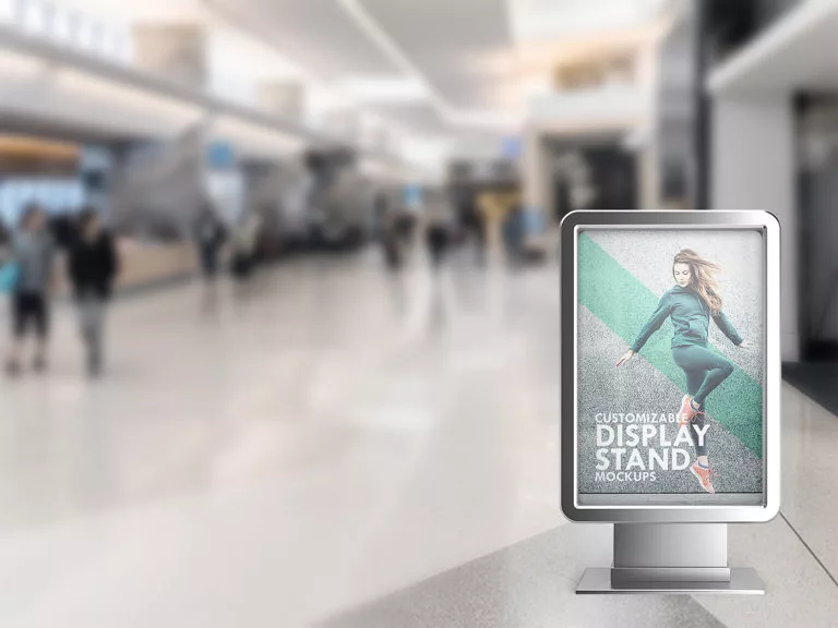 Download Stand-Display-Sign-Mockup-05 | Free Mockup