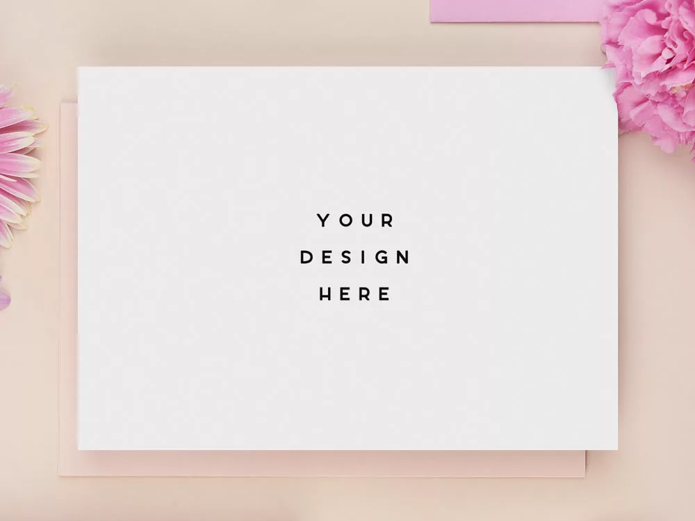 Thank You Card Mockup Floral Set