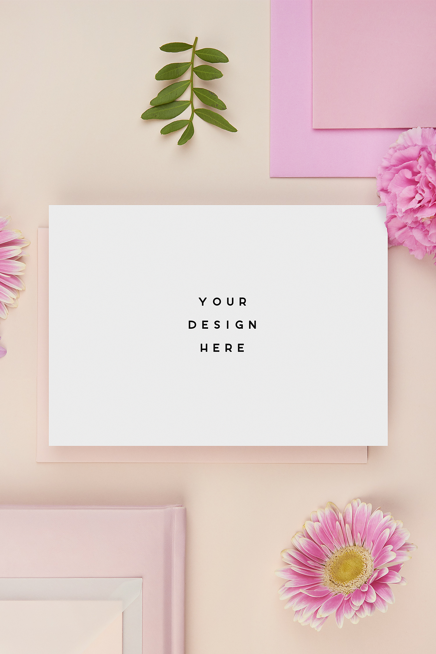 thank you card mockup floral set | free mockup