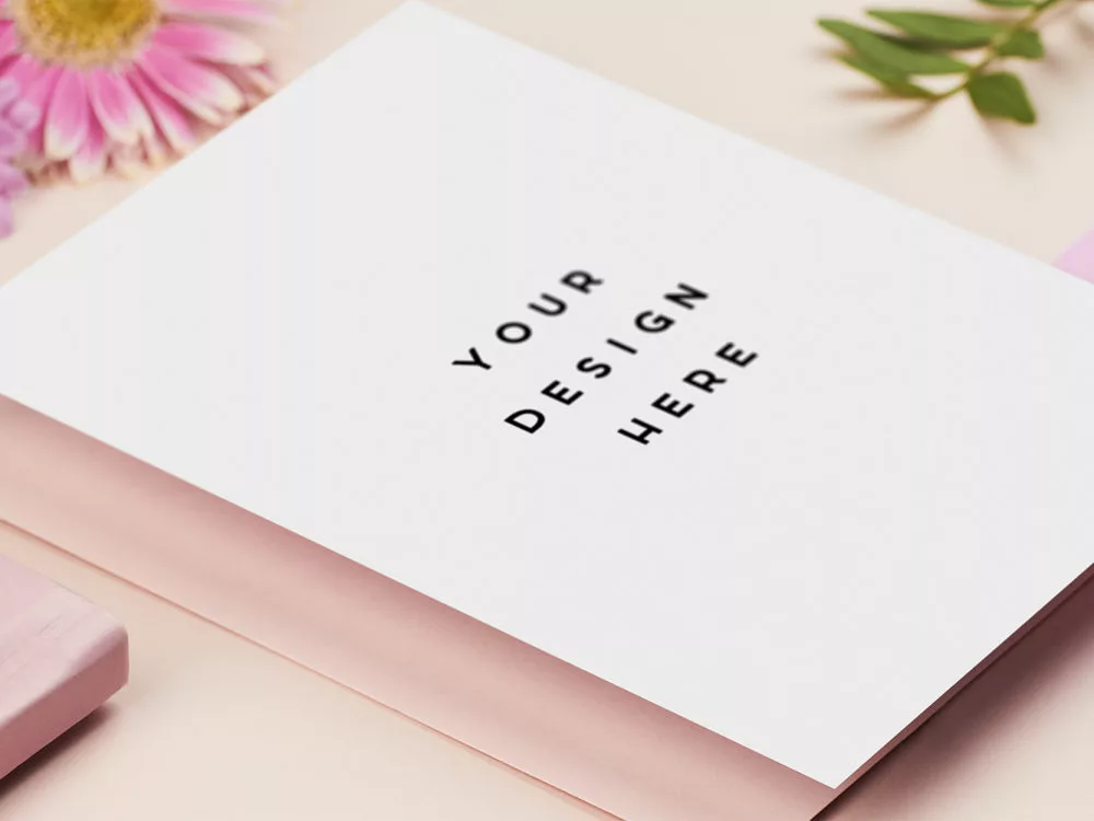 Thank You Card Mockup Floral Set