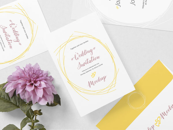 Wedding Card Mockup Free