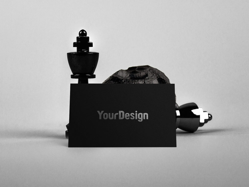 Black One Side Business Card Mock-up