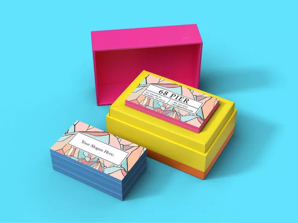 Business Card with Custom Packaging Mockup