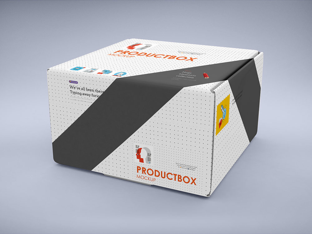 Cardboard box mockup free | free mockup
