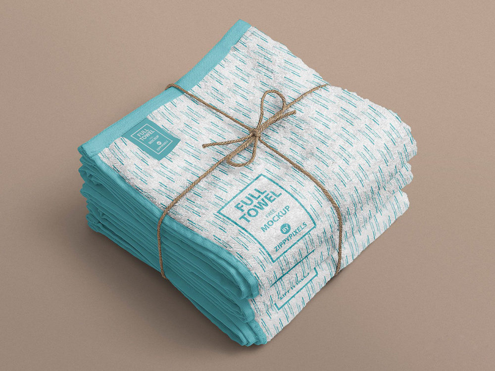 Folded Beach Towel Mockup